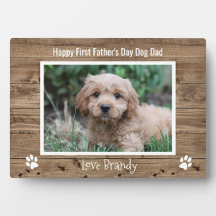 Süßer Hund Papa Foto Erster Vatertag Fotoplatte