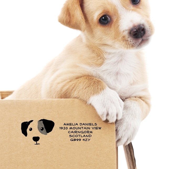 Süßer Hund Personalisierter Adress-Stempel Gummistempel (Von Creator hochgeladen)