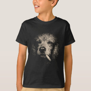 Süßer Hund raucht Zigarette Poodle Meme T-Shirt