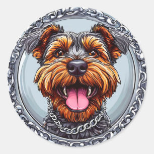 Süßer Hund Runder Aufkleber