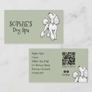 Süßer Hund Sage Green Grooming Spa QR Code Visitenkarte