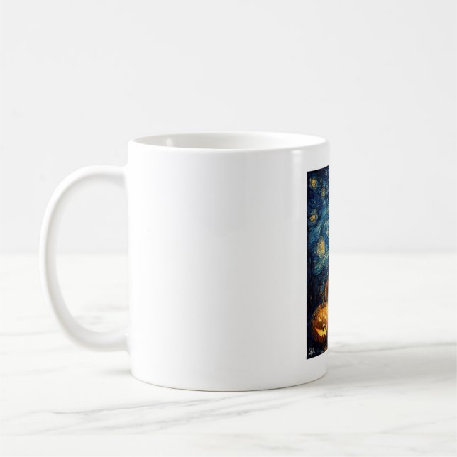 Süßer Hund Saint Bernard Halloween Jack O Lantern  Kaffeetasse (Links)