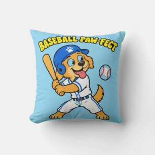 Süßer Hund spielt Baseball - Paw-fekt lustiger Spo Kissen