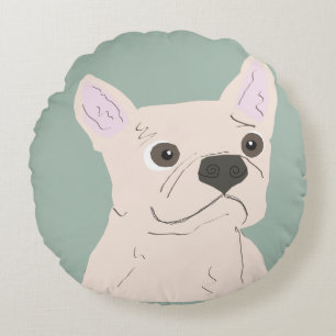 Süßer Hund, Staubblau Rundes Kissen