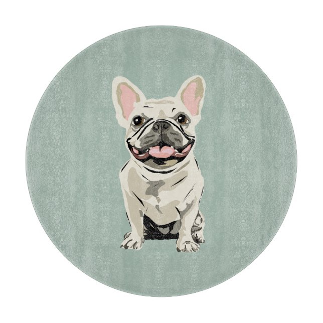 Süßer Hund, Staubblau Schneidebrett (Vorderseite)
