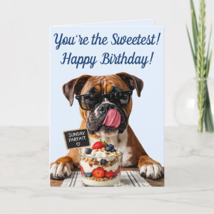 Süßer Hund & Süßigkeiten Geburtstag Karte