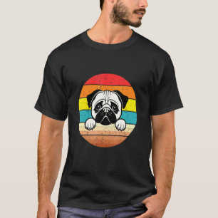 Süßer Hund Trauriges Gesicht Pug Spähende Hunde Vi T-Shirt