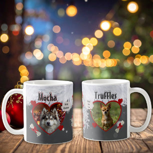 Süßer Hund und Kaffeeliebhaber 2 Foto Weihnachten Kaffeetasse
