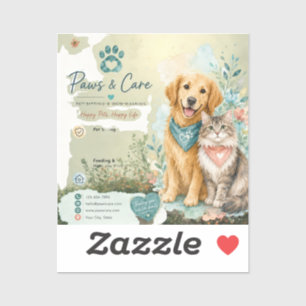 Süßer Hund und Katzen-Tiersitter Hundespaziergang Aufkleber