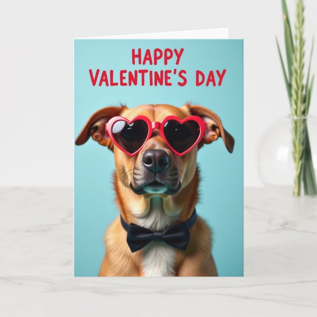 Süßer Hund Valentinstag Karte (Vorderseite)