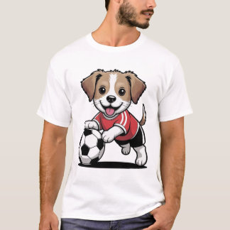 Süßer Hund Welpe spielt Fußball Fußll Hunde Welpen T-Shirt