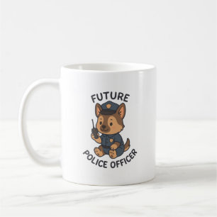 Süßer Hund zukünftiges Polizei-Offizier-Thema Kaffeetasse