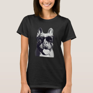 Süßer Hund Zunge Raus Retro Französische Bulldogge T-Shirt