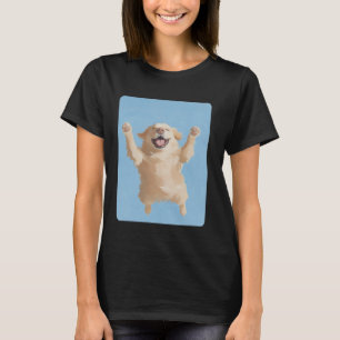 Süßer Hundeblick Golden Retriever Blau T-Shirt