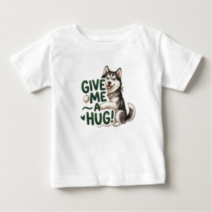 Süßer Husky gibt mir einen Kuss Kawaii-Hund-Design Baby T-shirt