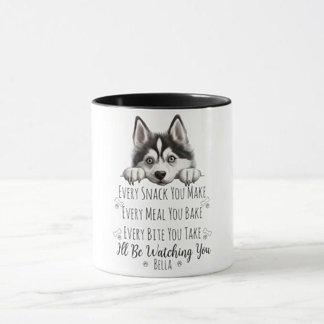 Süßer Husky Hund Lustig Maßgeschneidert Tasse (Zentrum)