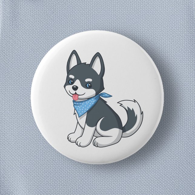 Süßer Husky-Welpe Button (Von Creator hochgeladen)