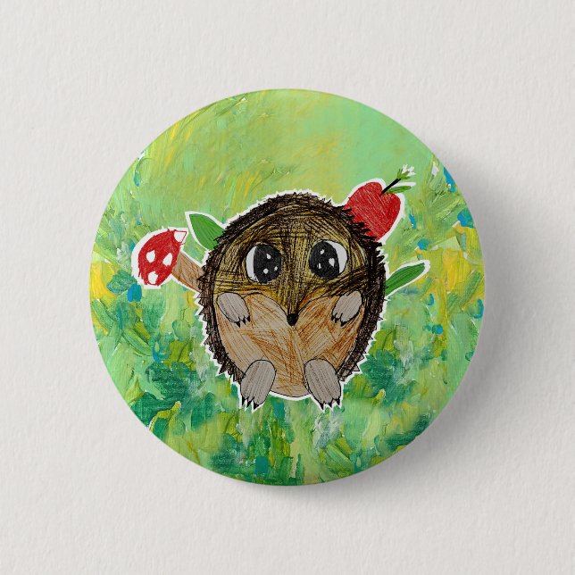 Süßer Igel Button (Vorderseite)