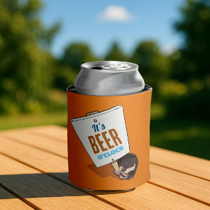 Süßer Igel Es ist Bier-Zeit Lustige Cartoon Dosenkühler