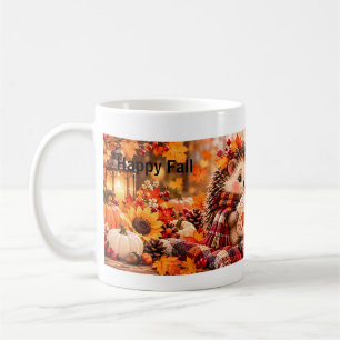 Süßer Igel & Eule Herbst-Tasse Editable Kaffeetasse