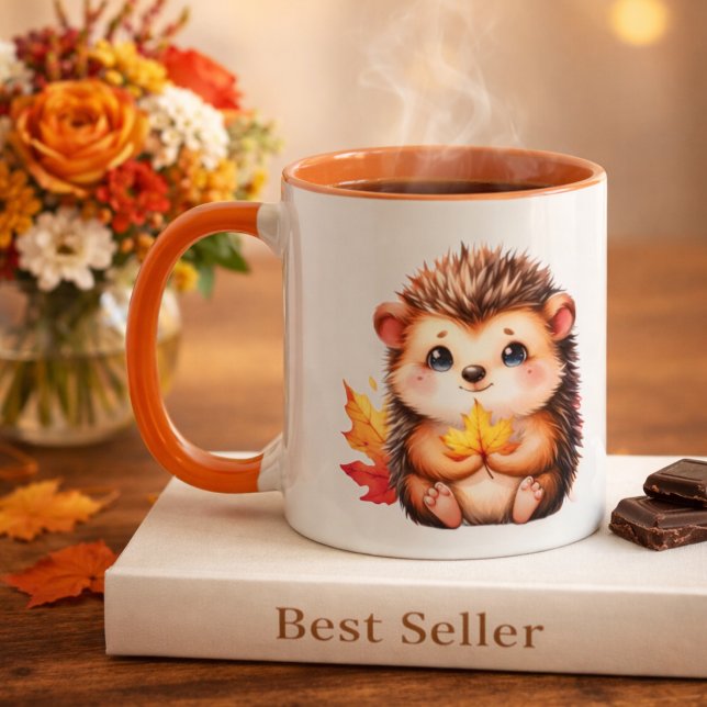 Süßer Igel Herbstlaub Tasse (Von Creator hochgeladen)