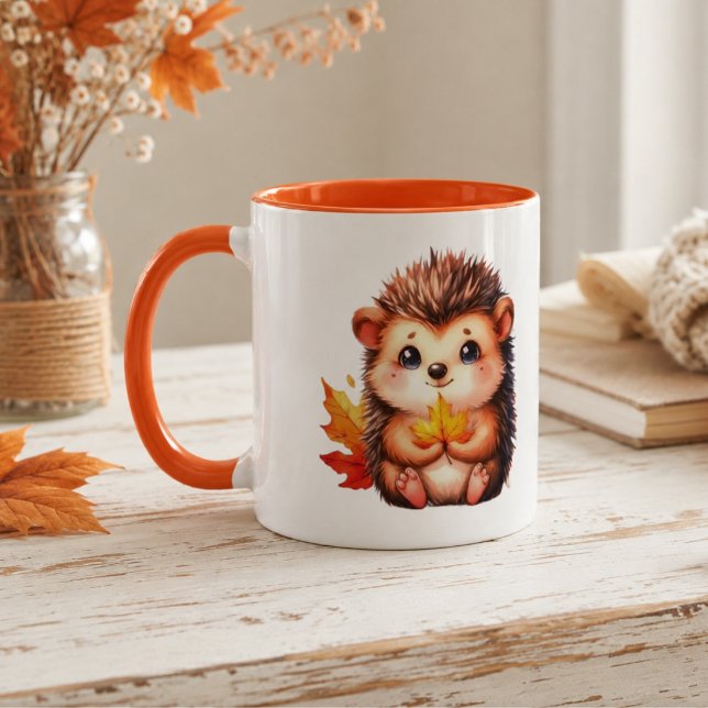 Süßer Igel Herbstlaub Tasse (Von Creator hochgeladen)