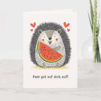 Süßer Igel liebt Wassermelone Deutsche Genesungswü Karte