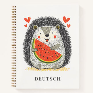 Süßer Igel liebt Wassermelone Notizbuch