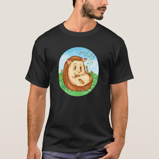 Süßer Igel Löwenzahn Stacheliger Igel T-Shirt (Vorderseite)