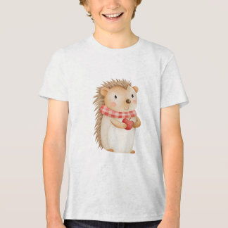 Süßer Igel mit Apfel-Aquarell-Illustration Tri-Blend Shirt