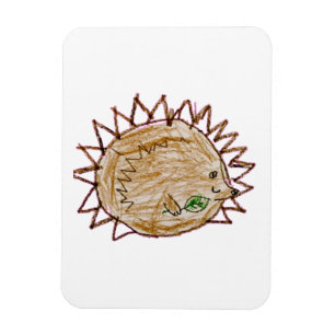 Süßer Igel mit Blatt Kühlschrankmagnet Magnet