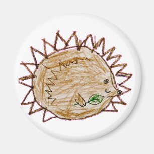 Süßer Igel mit Blatt Kühlschrankmagnet Magnet