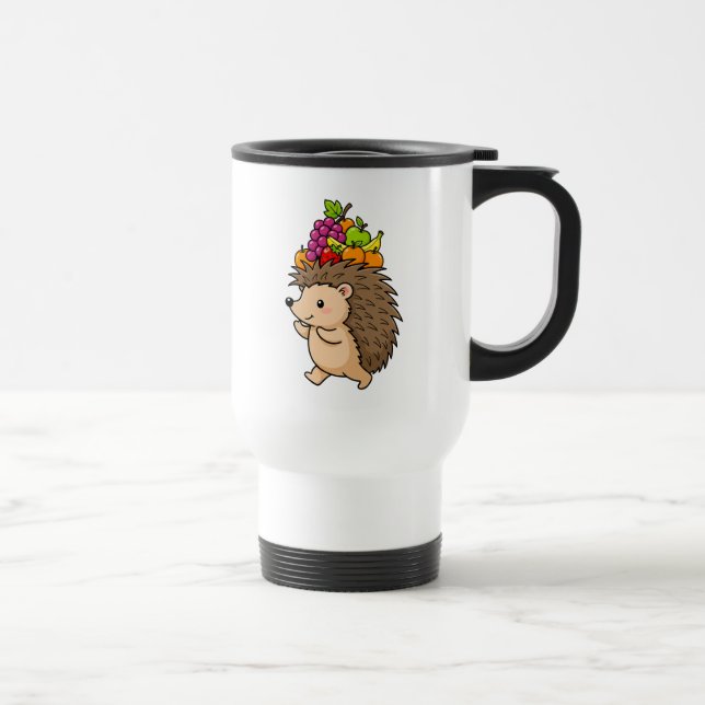 Süßer Igel mit frischem Obst Reisebecher (Rechts)