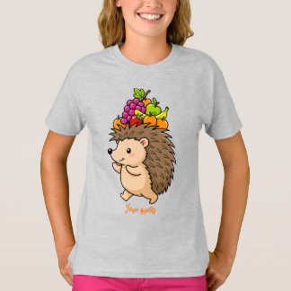 Süßer Igel mit frischem Obst T-Shirt