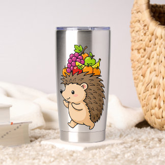 Süßer Igel mit frischem Obst Thermobecher