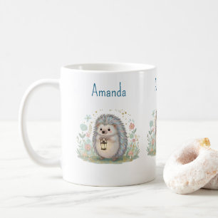 Süßer Igel mit Laterne Kaffeetasse