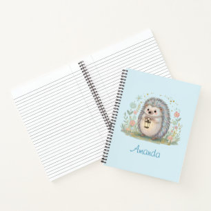Süßer Igel mit Laterne Notizbuch