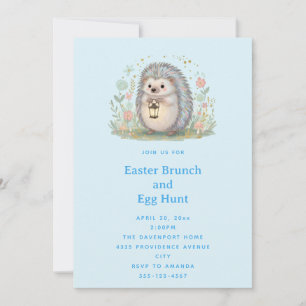 Süßer Igel mit Laterne Ostern Einladung