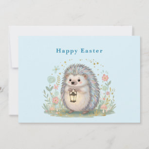 Süßer Igel mit Laterne Ostern Feiertagskarte