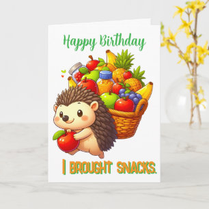 Süßer Igel Mit Obstkorb Alles Gute Zum Geburtstag Karte