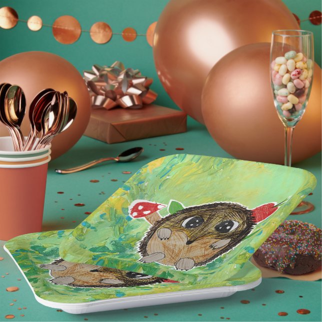 Süßer Igel Pappteller (Multi)