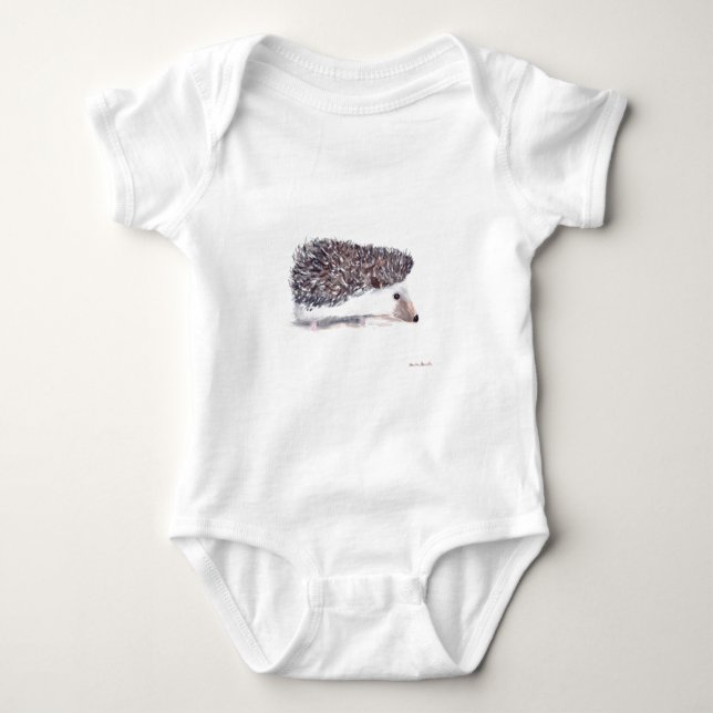 Süßer Igel Tier Wildnis Aquarell Baby Strampler (Vorderseite)
