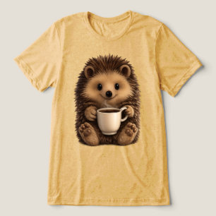 Süßer Igel trinkt Kaffeetasse - Kawaii Tier  Tri-Blend Shirt