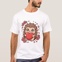 Süßer Igel umarmt Herz Valentinstag
