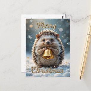 Süßer Igel Weihnachten Gemütlicher Winterurlaub Postkarte