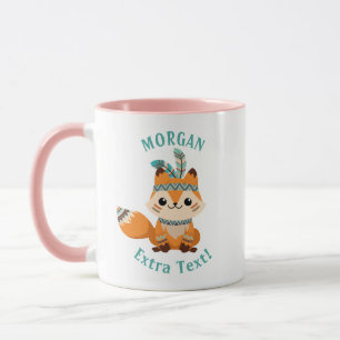 Süßer indischer Fuchs, Name und Nachricht personal Tasse