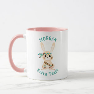 Süßer indischer Hase, Name und Nachricht personali Tasse