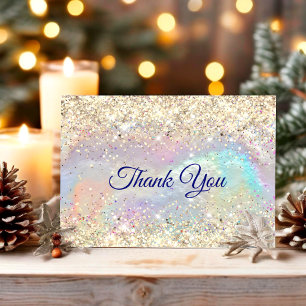 Süßer irisierender falscher Gold-Glitter-Weihnacht Dankeskarte