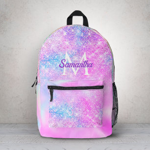 Süßer irisierender rosa-blauer Ombre-Glitter Bedruckter Rucksack