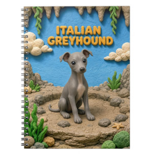 Süßer Italienischer Windhund-Welpe, Babyhund Notizblock